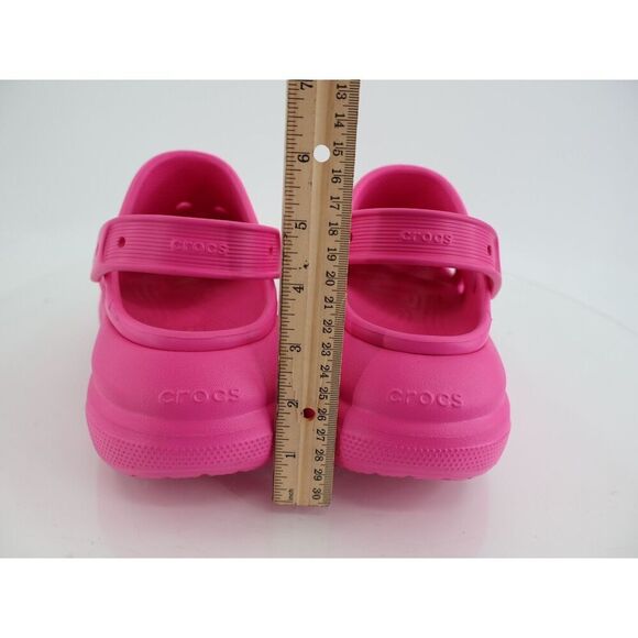 Crocs Crush Clog Size 8 Pink Rubber Slip On Platform Chunky Shoes - Picture 6 of 11
